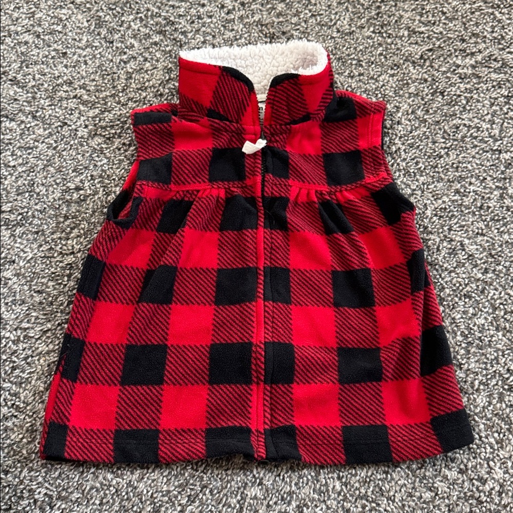 Carter's Red and Black Plaid Vest